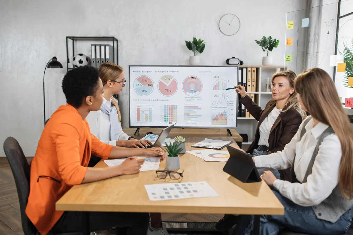 a team engaged in a discussion about how HubSpot can help grow their business.