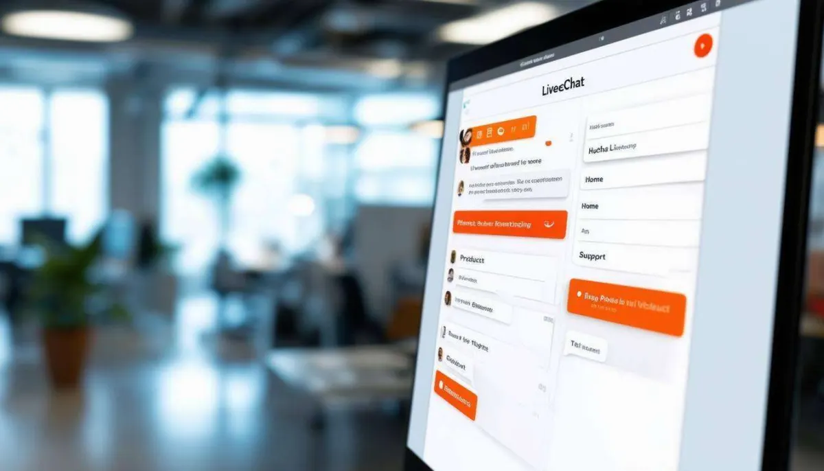Image shows computer with HubSpot live chat open.