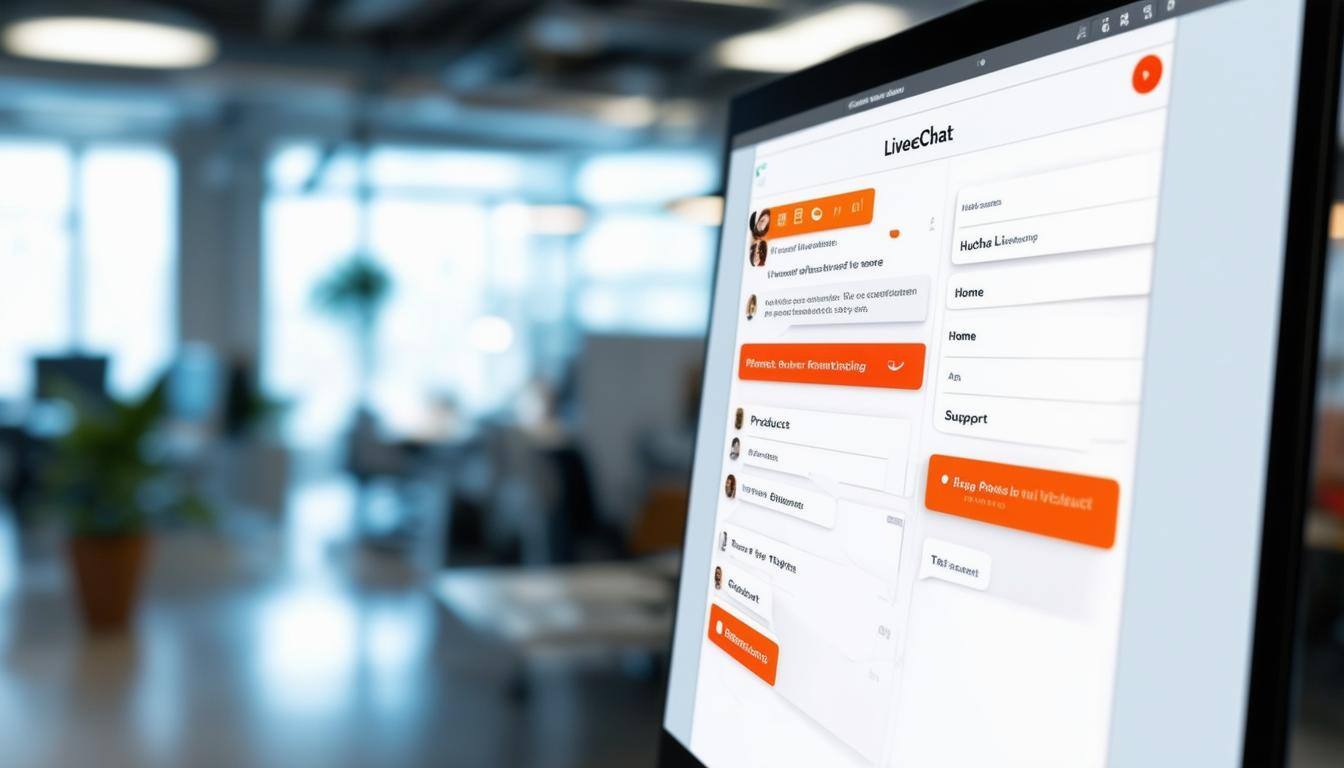 Image shows computer with HubSpot live chat open. 